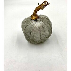 Farmhouse modern Fall silver elegant velvet Halloween Autumn pumpkin 4x3